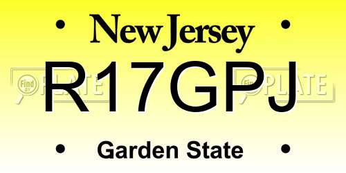 R17GPJ New Jersey License Plate