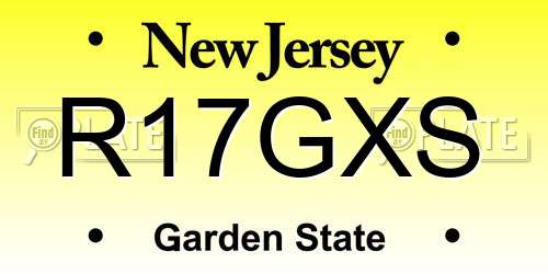 R17GXS New Jersey License Plate