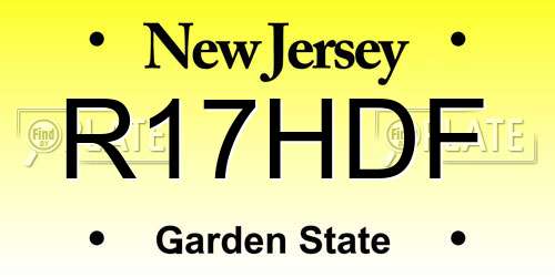 R17HDF New Jersey License Plate