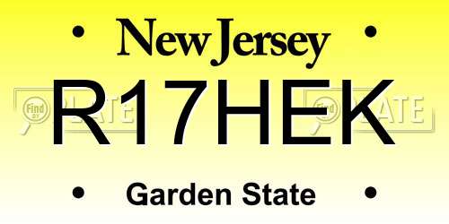R17HEK New Jersey License Plate