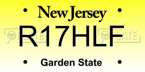 R17HLF New Jersey License Plate