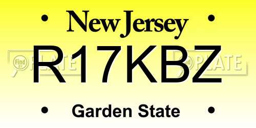 R17KBZ New Jersey License Plate