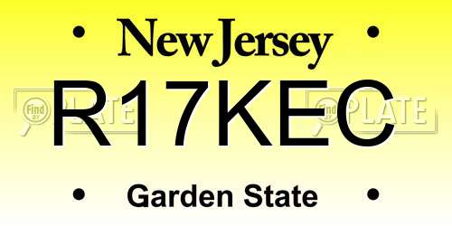R17KEC New Jersey License Plate