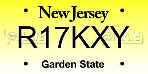 R17KXY New Jersey License Plate