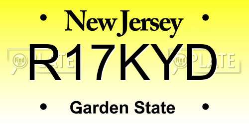 R17KYD New Jersey License Plate