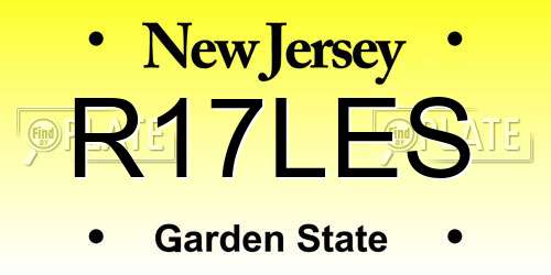 R17LES New Jersey License Plate