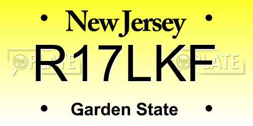 R17LKF New Jersey License Plate
