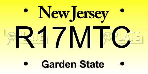 R17MTC New Jersey License Plate
