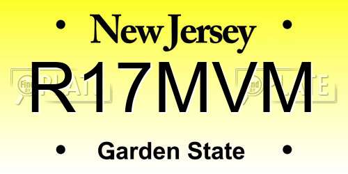 R17MVM New Jersey License Plate