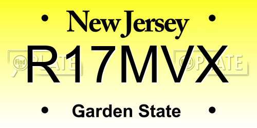 R17MVX New Jersey License Plate