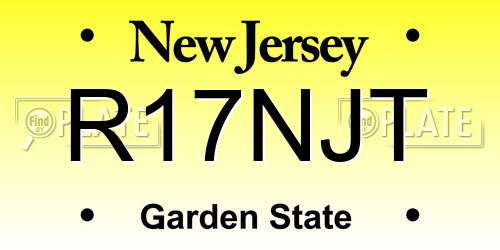 R17NJT New Jersey License Plate