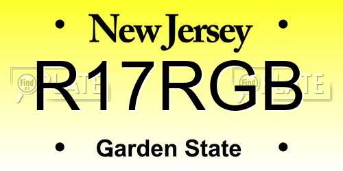 R17RGB New Jersey License Plate