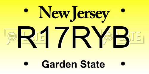 R17RYB New Jersey License Plate