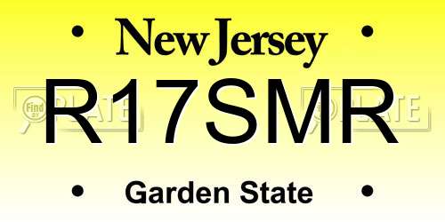 R17SMR New Jersey License Plate