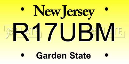 R17UBM New Jersey License Plate