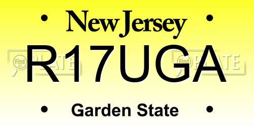 R17UGA New Jersey License Plate