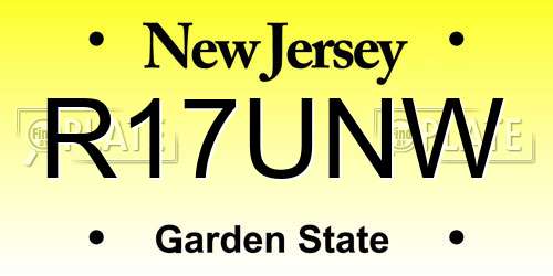 R17UNW New Jersey License Plate