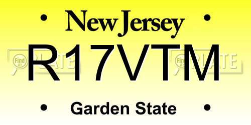 R17VTM New Jersey License Plate