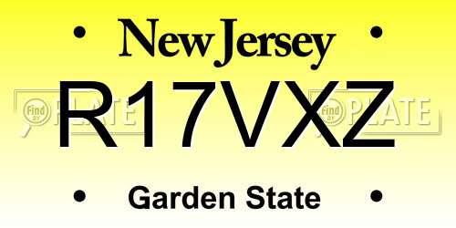 R17VXZ New Jersey License Plate