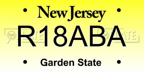 R18ABA New Jersey License Plate