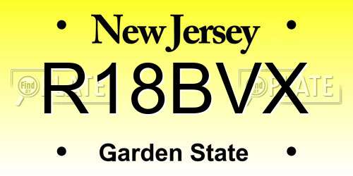 R18BVX New Jersey License Plate
