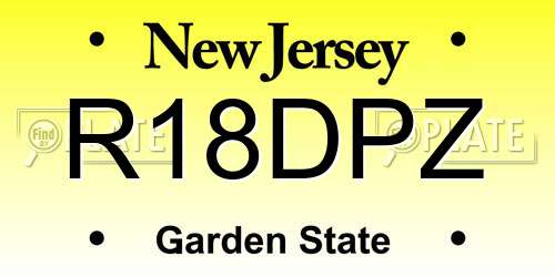 R18DPZ New Jersey License Plate