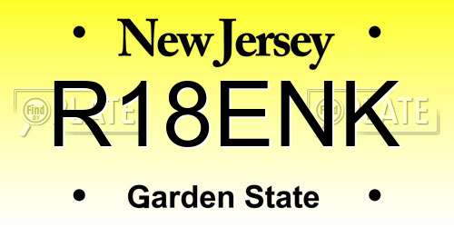 R18ENK New Jersey License Plate