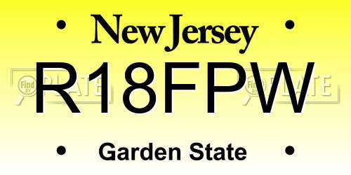 R18FPW New Jersey License Plate