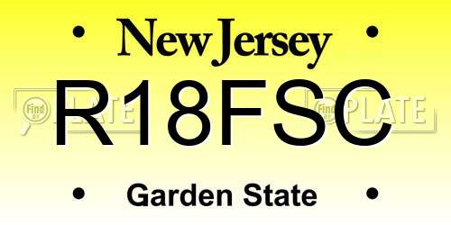 R18FSC New Jersey License Plate