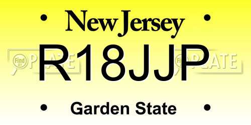 R18JJP New Jersey License Plate