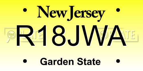 R18JWA New Jersey License Plate