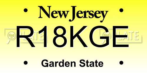 R18KGE New Jersey License Plate
