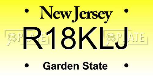 R18KLJ New Jersey License Plate