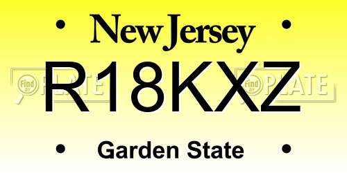 R18KXZ New Jersey License Plate