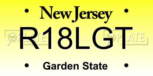 R18LGT New Jersey License Plate