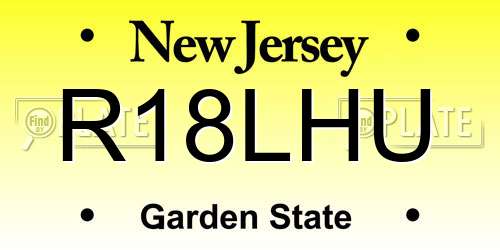 R18LHU New Jersey License Plate