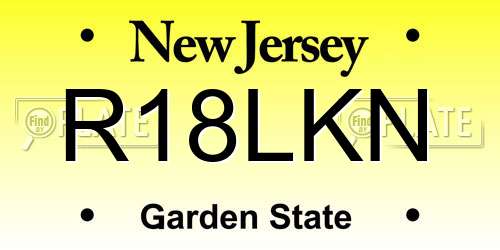R18LKN New Jersey License Plate