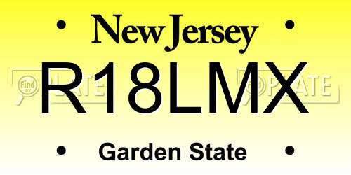 R18LMX New Jersey License Plate