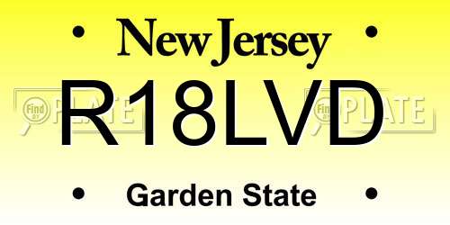 R18LVD New Jersey License Plate