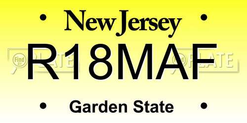 R18MAF New Jersey License Plate