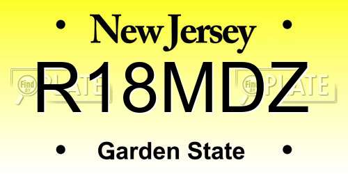 R18MDZ New Jersey License Plate
