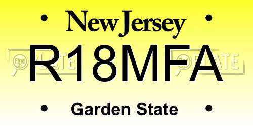 R18MFA New Jersey License Plate