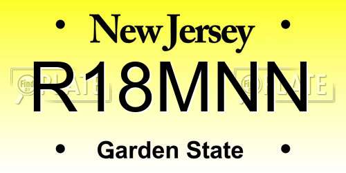 R18MNN New Jersey License Plate