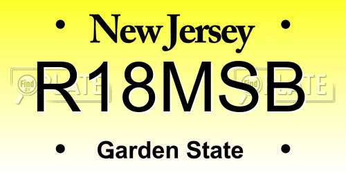 R18MSB New Jersey License Plate