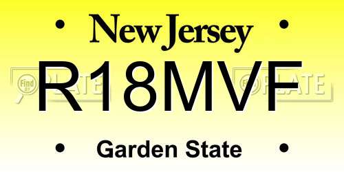 R18MVF New Jersey License Plate