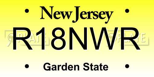 R18NWR New Jersey License Plate