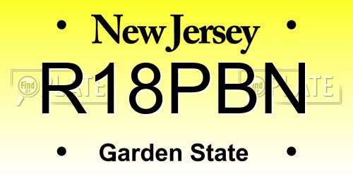 R18PBN New Jersey License Plate
