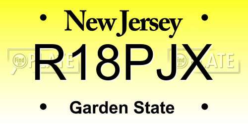 R18PJX New Jersey License Plate