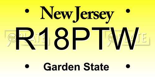 R18PTW New Jersey License Plate