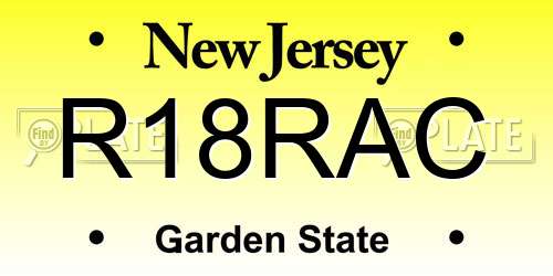 R18RAC New Jersey License Plate